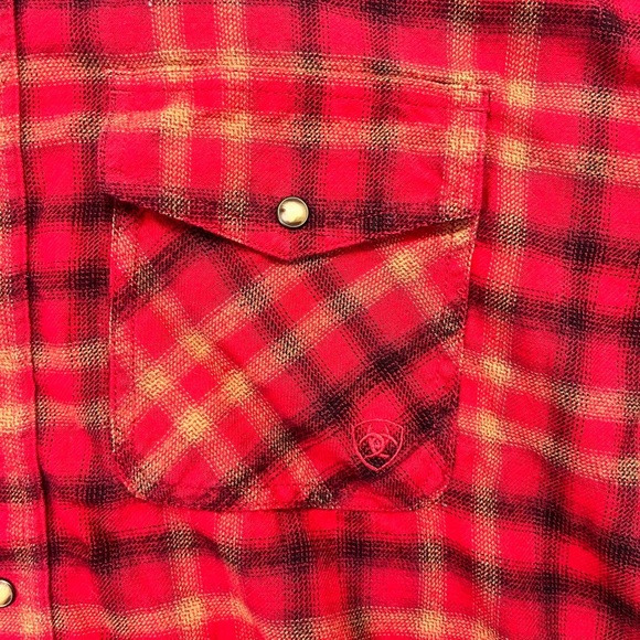 Ariat Heber Retro Fit Pearl Snap Button Shirt Mens XXL Plaid Farm Ranch 1726 - Picture 2 of 7